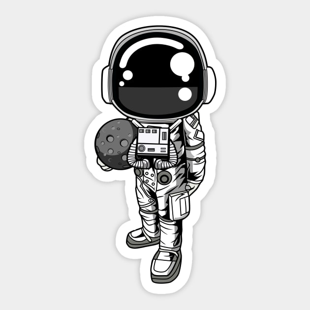 Astronaut Holding the Moon Sticker by ArtisticParadigms